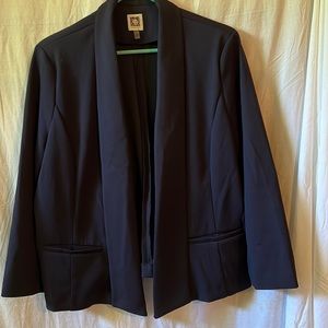 Gently Worn Anne Klein Navy Flyaway Jacket